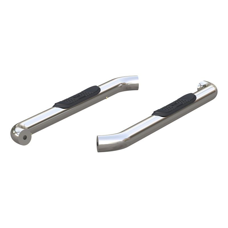 ARIES | 3" Round Polished Stainless Side Bars - F-150 / F-250 / F-350 2015-2023