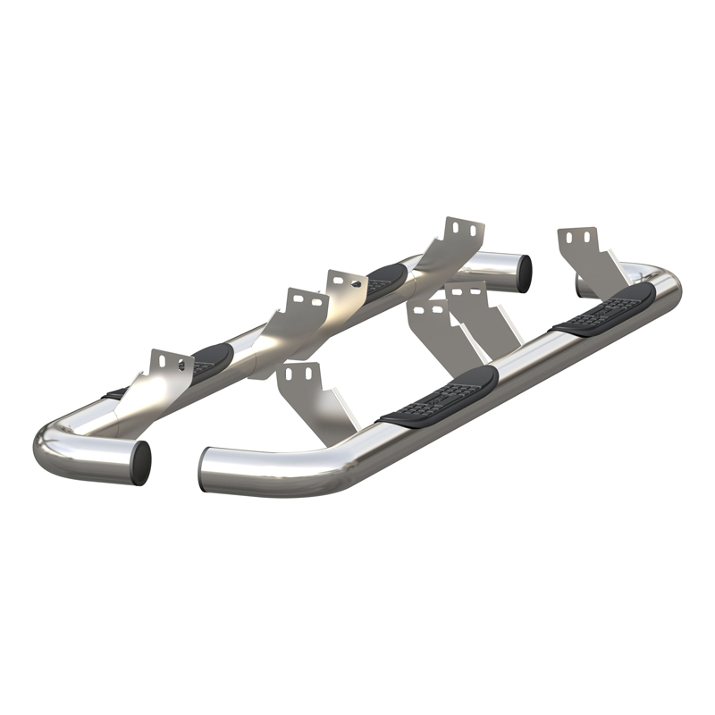 ARIES | 3" Round Polished Stainless Side Bars - H2 6.0L / 6.2L 2003-2009
