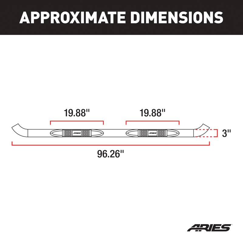 ARIES | 3" Round Polished Stainless Side Bars - Ram 2500 / 3500 2006-2022