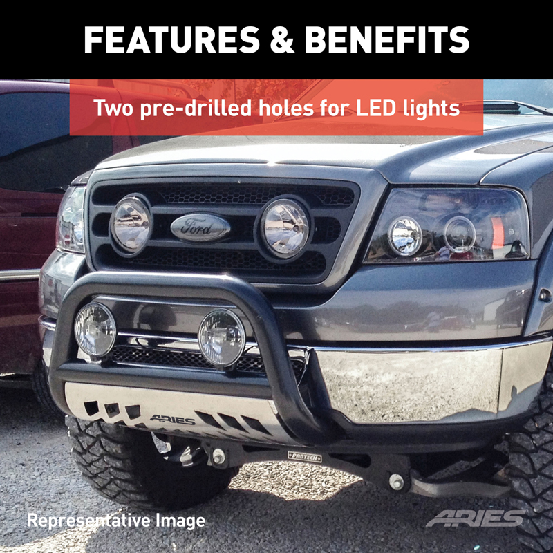 ARIES | 3" Black Steel Bull Bar - Frontier / Pathfinder / Xterra 2005-2020