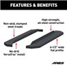 ARIES | RidgeStep 6-1/2" x 53" Black Steel Running Boards (No Brackets) - Chevrolet / Dodge / Ford / GMC 2000-2023