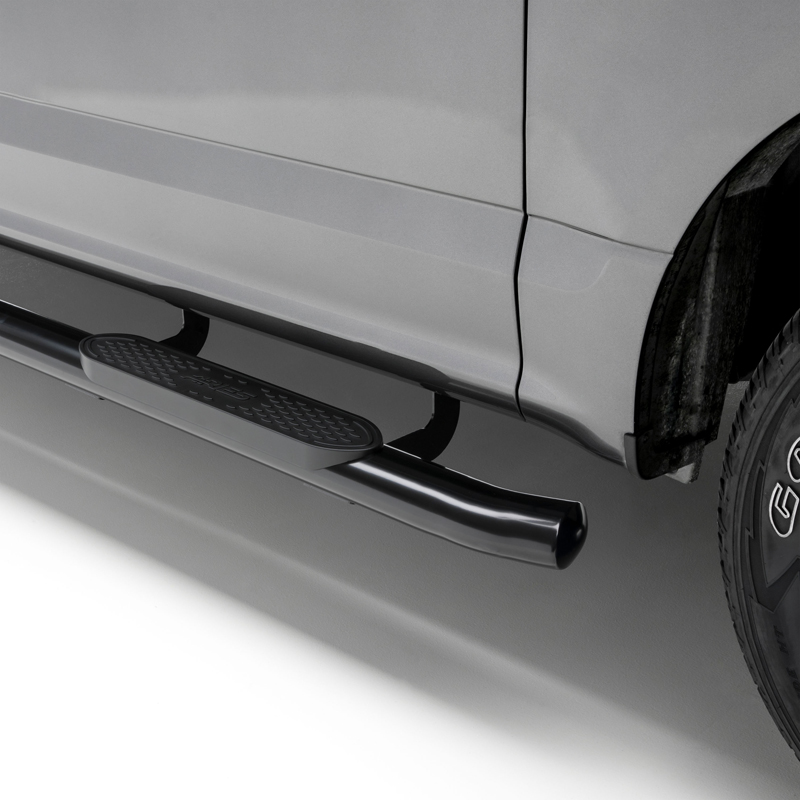 ARIES | 4" Black Steel Oval Side Bars - F-150 / Lightning / F-250 / F-350 2015-2023