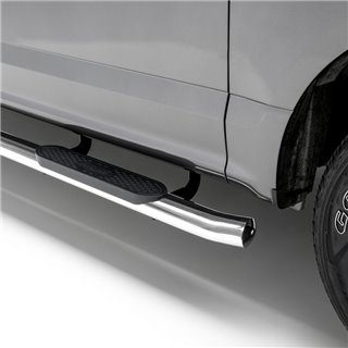 ARIES | 4" Polished Stainless Oval Side Bars - F-150 / Lightning / F-250 / F-350 2015-2023