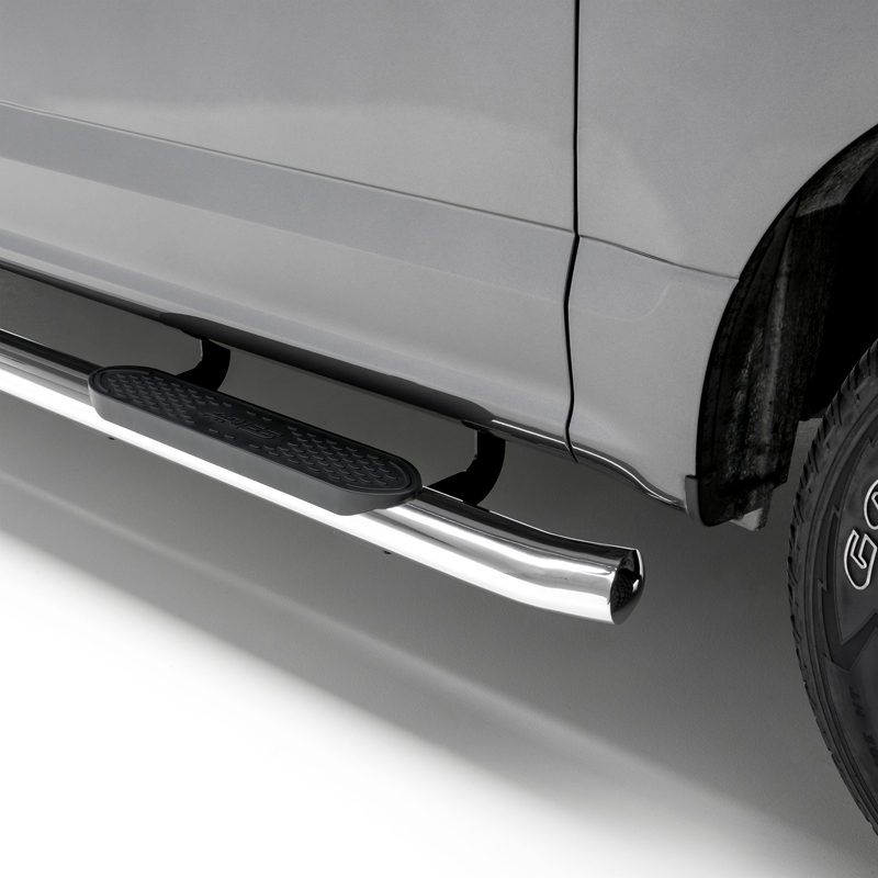 ARIES | 4" Polished Stainless Oval Side Bars - F-150 / Lightning / F-250 / F-350 2015-2023
