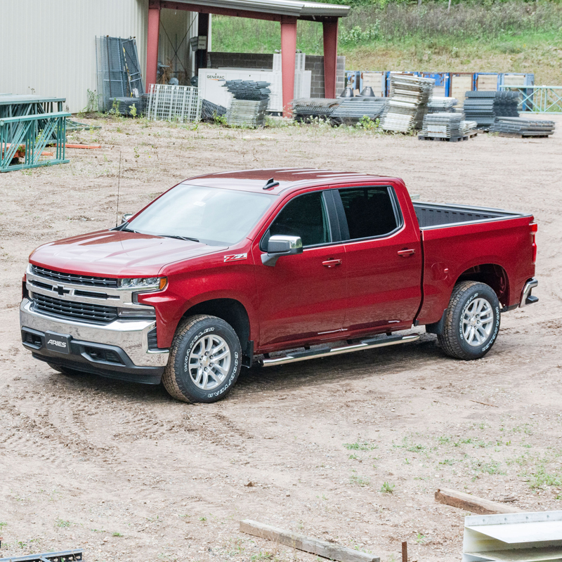 ARIES | 4" Polished Stainless Oval Side Bars - Chevrolet / GMC 2000-2013