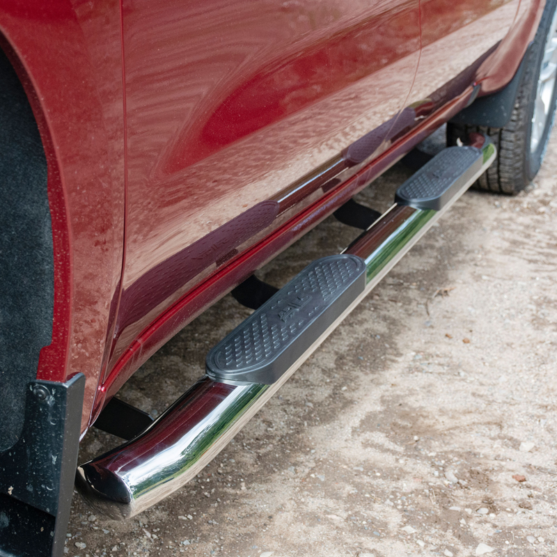 ARIES | 4" Polished Stainless Oval Side Bars - Chevrolet / GMC 2007-2019