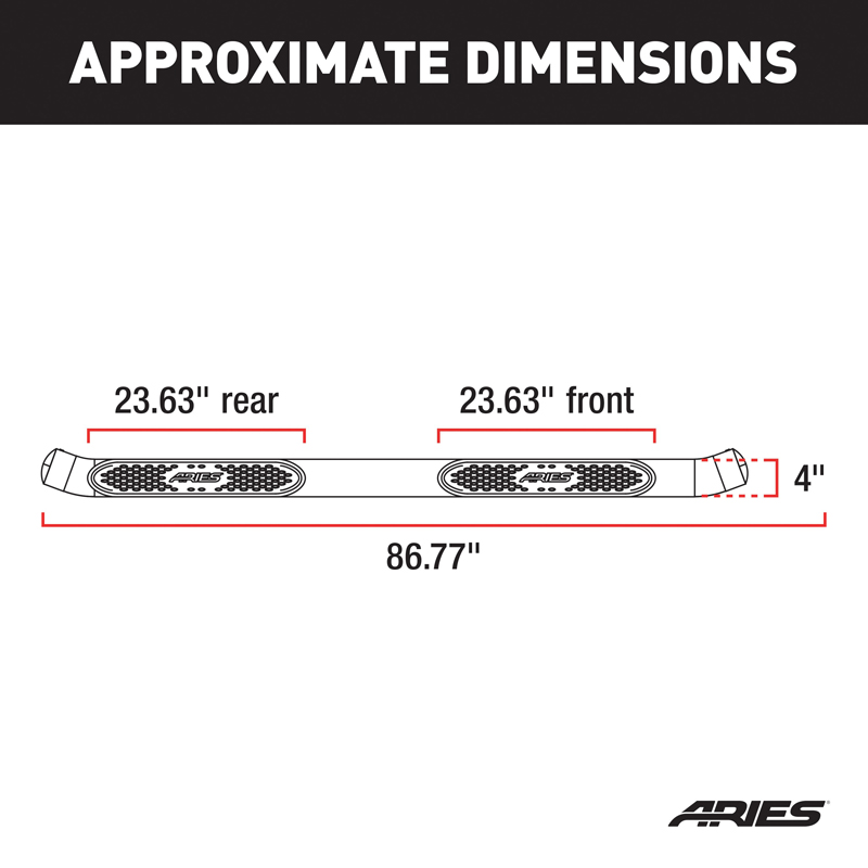 ARIES | 4" Polished Stainless Oval Side Bars - Ram 1500 2019-2022