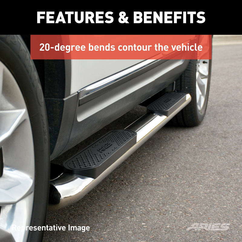 ARIES | 4" Polished Stainless Oval Side Bars - Ram 1500 2019-2022