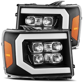 AlphaRex | NOVA-Series Full LED Quad 3D Projector Headlights - Sierra 1500 / 2500 HD / 3500 HD 2007-2013