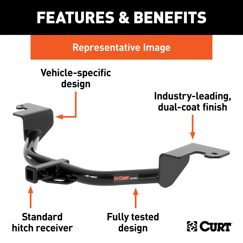 CURT | Class 1 Trailer Hitch, 1-1/4" Receiver - Audi 2.0T / 3.0L 2017-2022