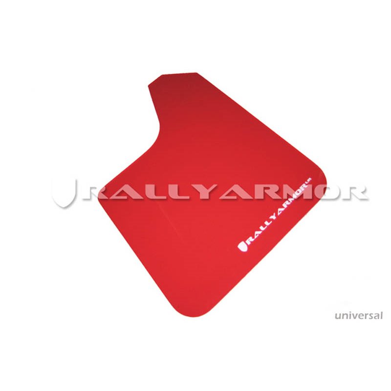 RallyArmor | UR RED Mud flap White logo - Universal 