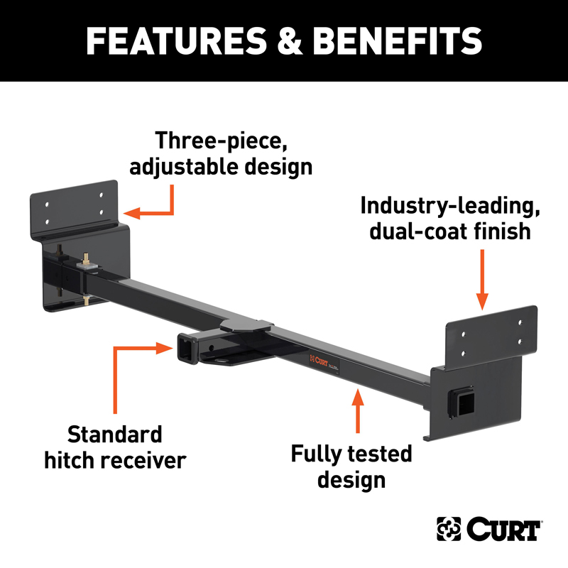 CURT | Adjustable RV Trailer Hitch, 2" Receiver (Up to 72" Frames)