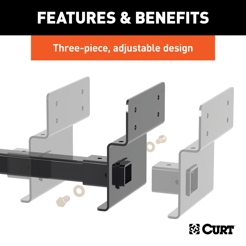 CURT | Adjustable RV Trailer Hitch, 2" Receiver (Up to 72" Frames)