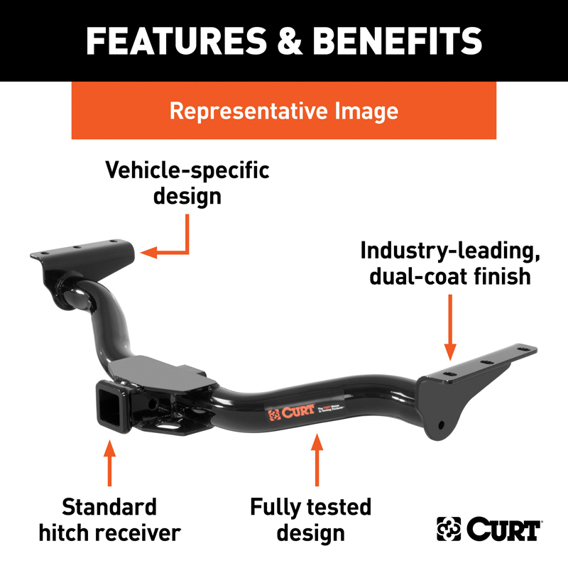 CURT | Class 4 Trailer Hitch, 2" Receiver - Silverado / Sierra 2500 HD / 3500 HD 6.6L 2020-2023