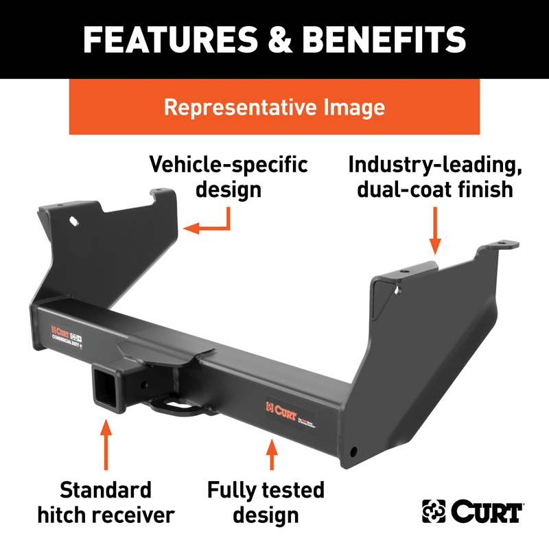 CURT | Commercial Duty Class 5 Trailer Hitch, 2-1/2" Receiver - Silverado / Sierra 3500 HDRam 3500 2007-2022