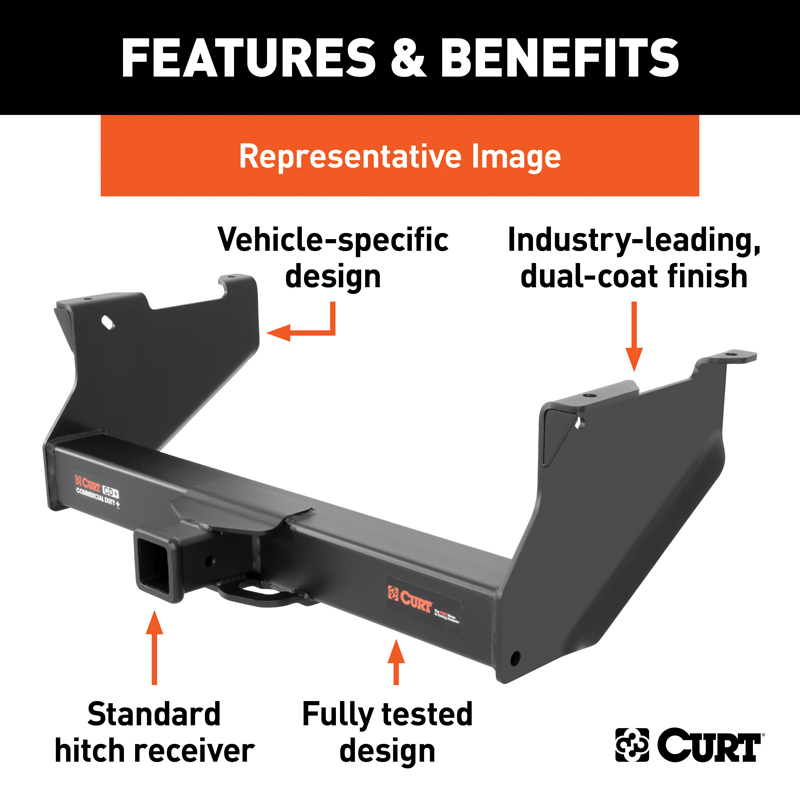 CURT | Commercial Duty Class 5 Trailer Hitch, 2-1/2" Receiver - F-350 6.2L / 6.7L / 7.3L 2020-2021