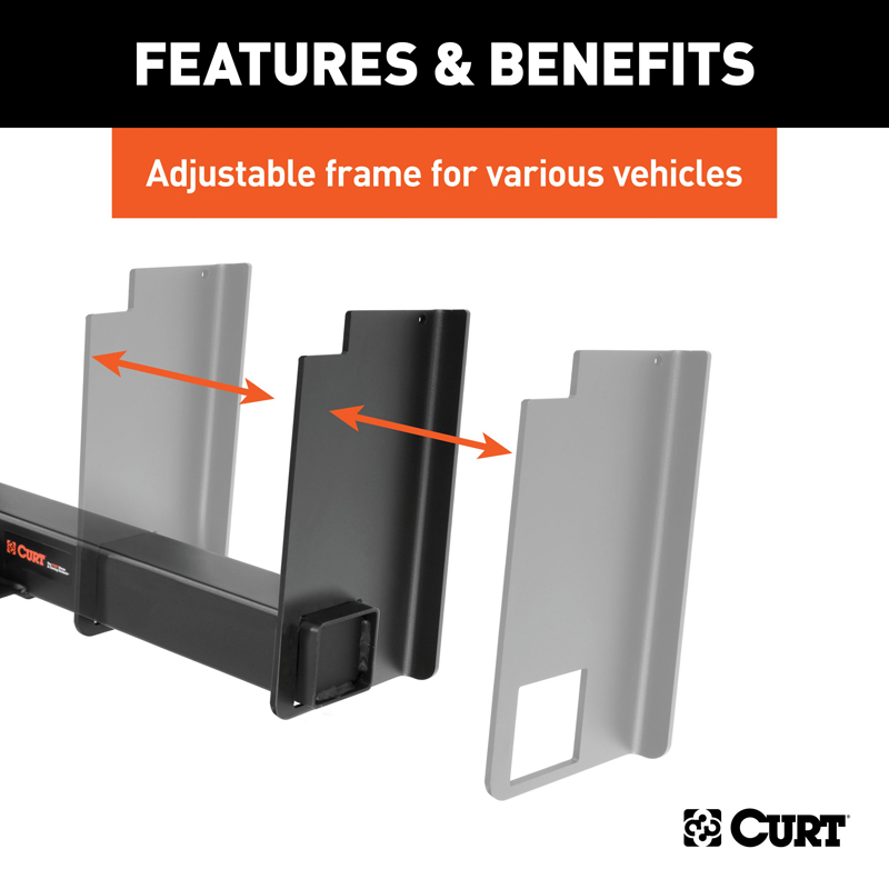 CURT | Universal Weld-On Trailer Hitch, 2" Receiver (18" to 43" Frames, 11-1/2" Drop)
