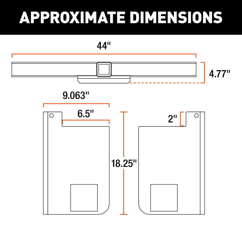 CURT | Universal Weld-On Trailer Hitch, 2" Receiver (Up to 44" Frames, 18" Drop)