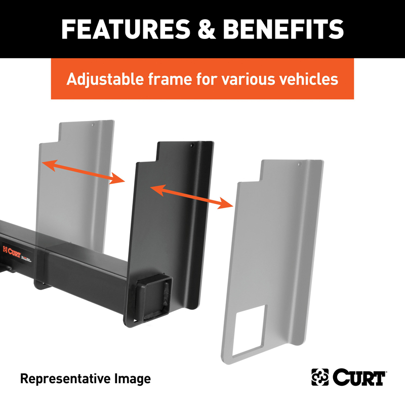 CURT | Universal Weld-On Trailer Hitch, 2" Receiver (Up to 44" Frames, 18" Drop)