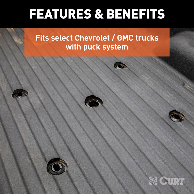 CURT | Puck System 5th Wheel Adapter with Rails - Chevrolet / Ford / GMC 2011-2023