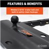 CURT | Bent Plate 5th Wheel Rail Gooseneck Hitch with 2-5/16" Ball, 25K (3" Offset)