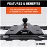 CURT | Bent Plate 5th Wheel Rail Gooseneck Hitch with 2-5/16" Ball, 25K (3" Offset)