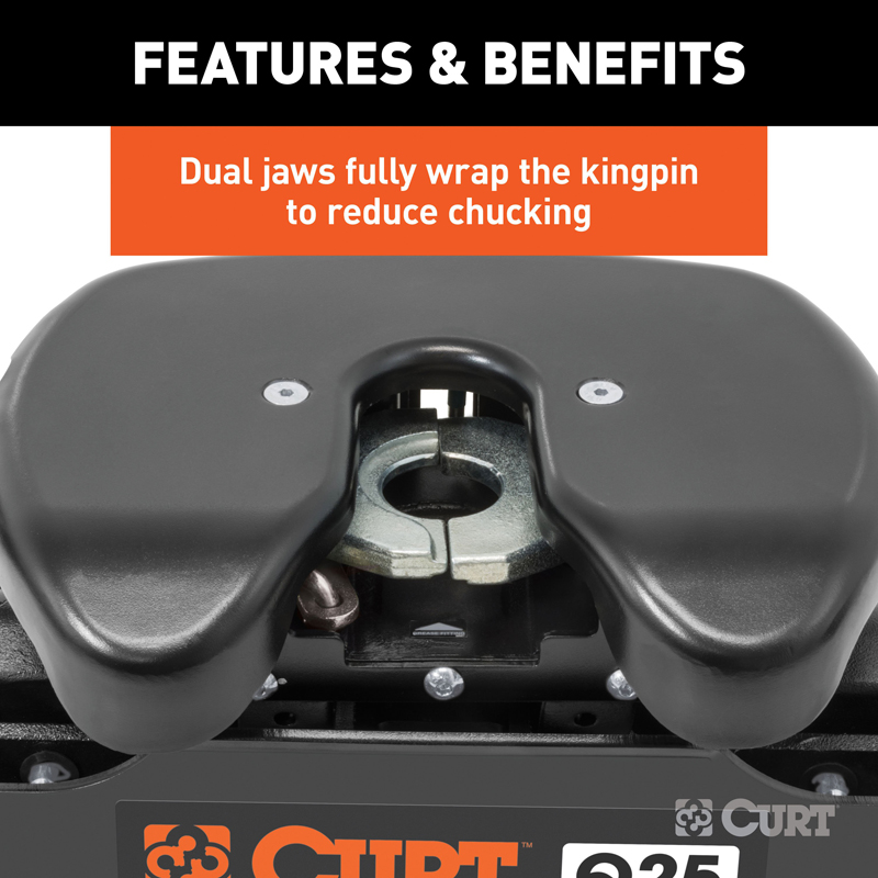 CURT | Q25 5th Wheel Hitch - Silverado / Sierra 2500 HD / 3500 HD 6.0L / 6.6L 2016-2019