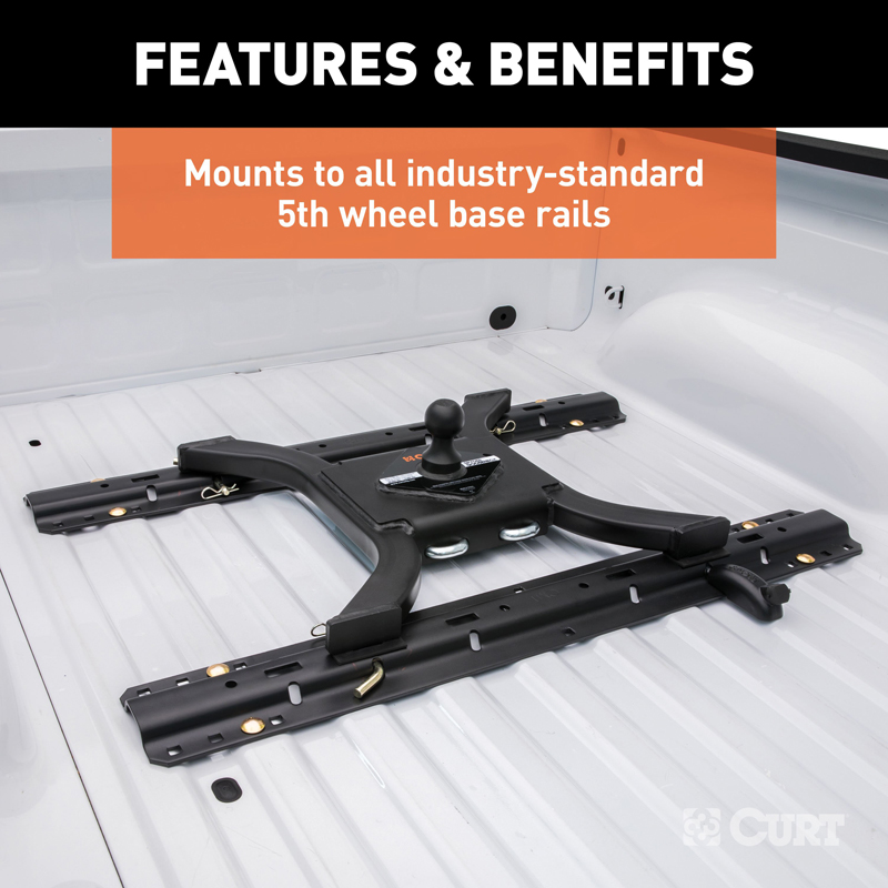 CURT | Spyder 5th Wheel Rail Gooseneck Hitch with 2-5/16" Ball, 25K
