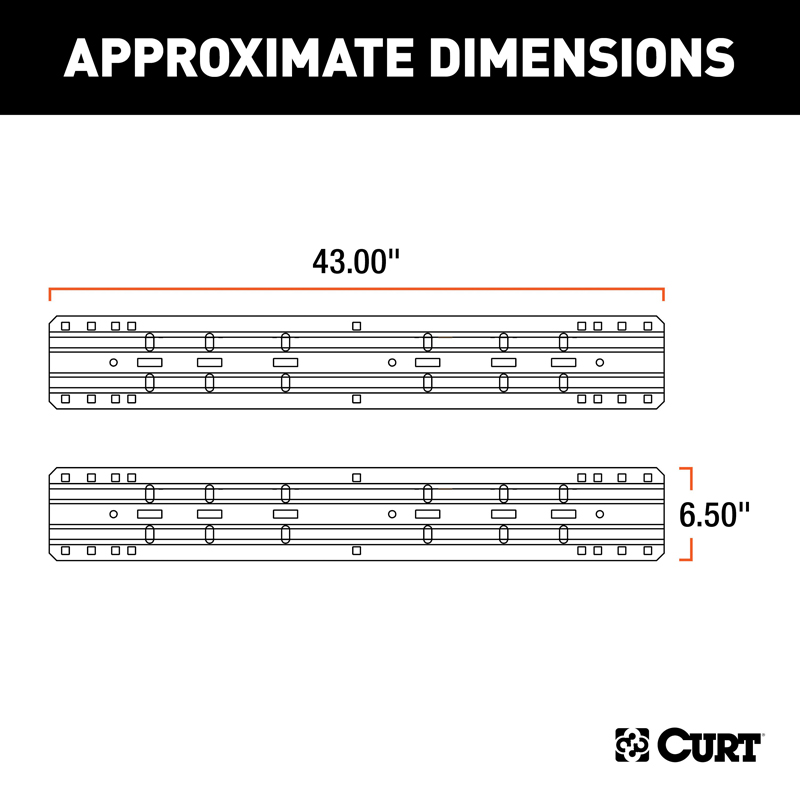 CURT | Universal 5th Wheel Base Rails, 25K (Gloss Black)