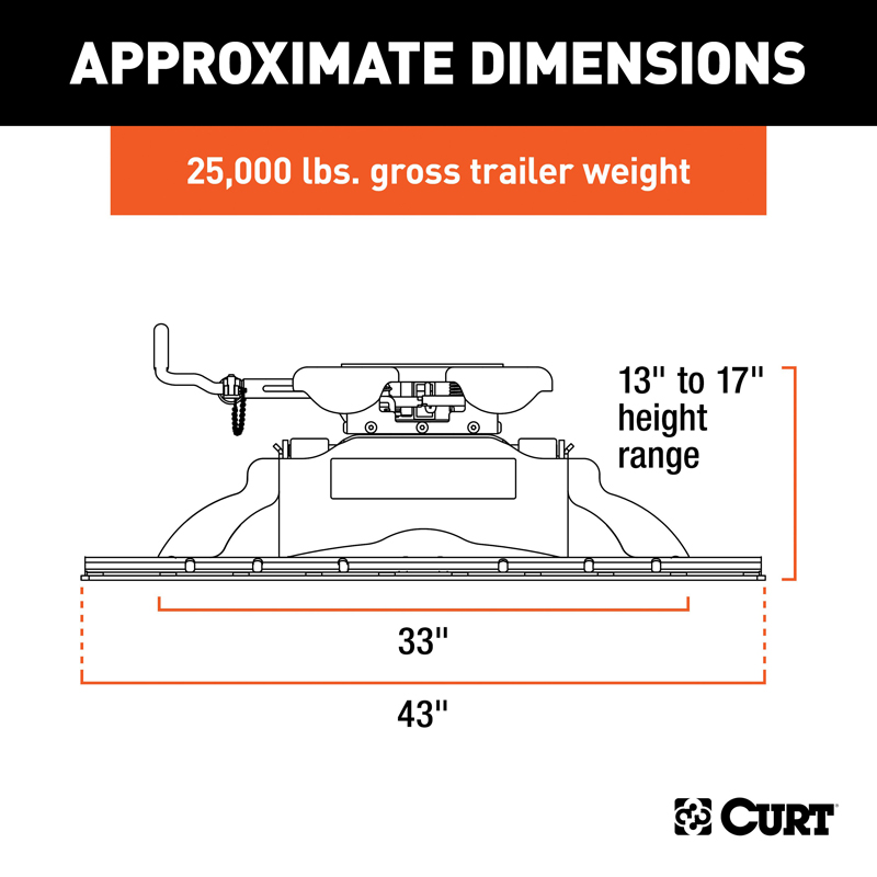 CURT | Q25 5th Wheel Hitch with Rails