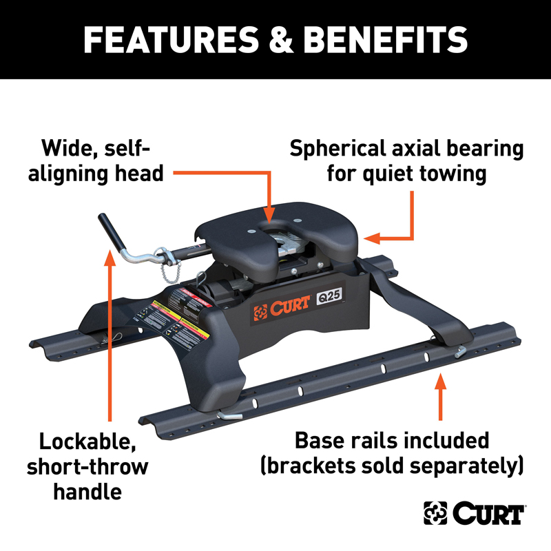 CURT | Q25 5th Wheel Hitch with Rails