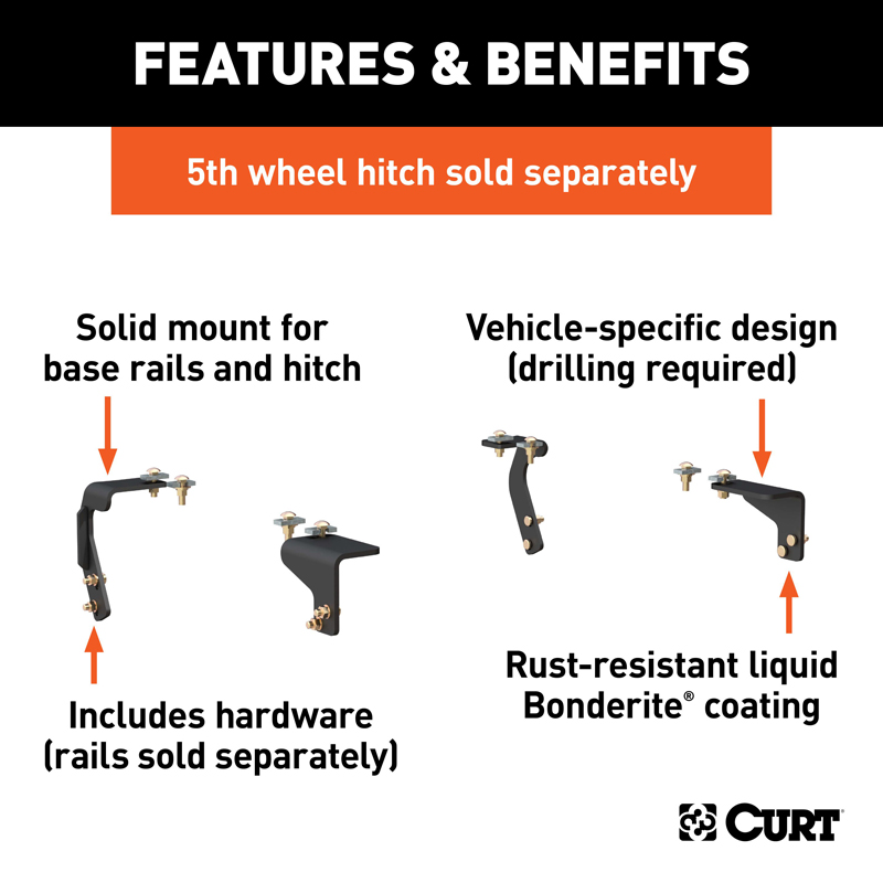 CURT | Semi-Custom 5th Wheel Brackets - Ram 1500 / Classic 2009-2022