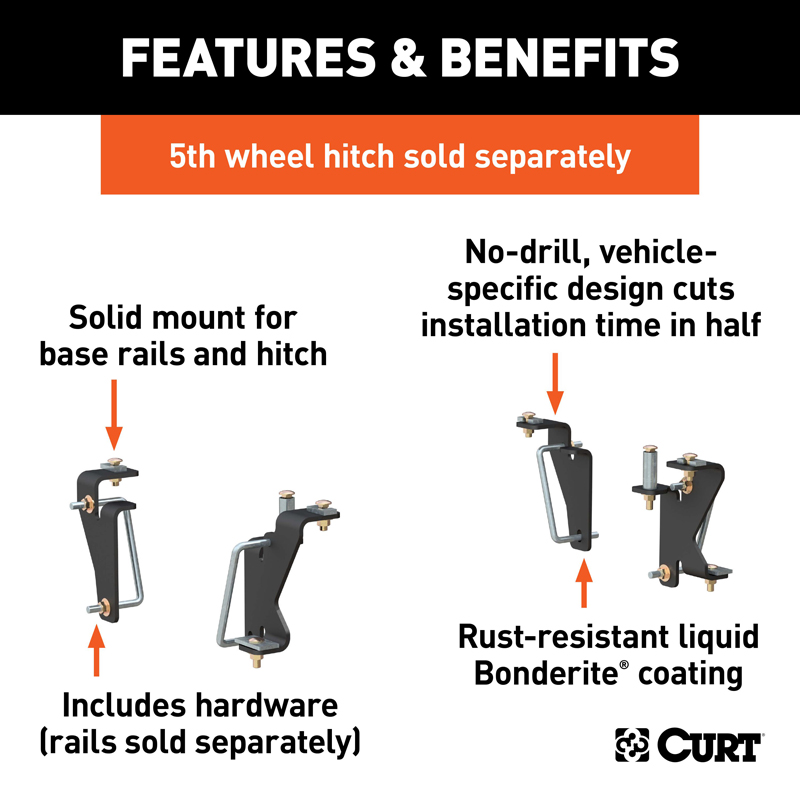 CURT | Custom 5th Wheel Brackets - Ram 1500 / 2500 / 3500 2003-2012