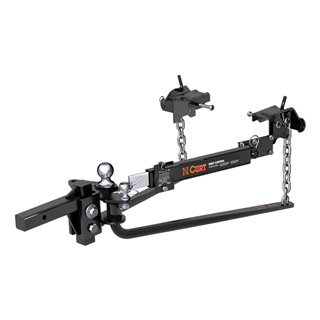 CURT | Round Bar Weight Distribution Hitch with Lubrication, Sway Control (10-14K)