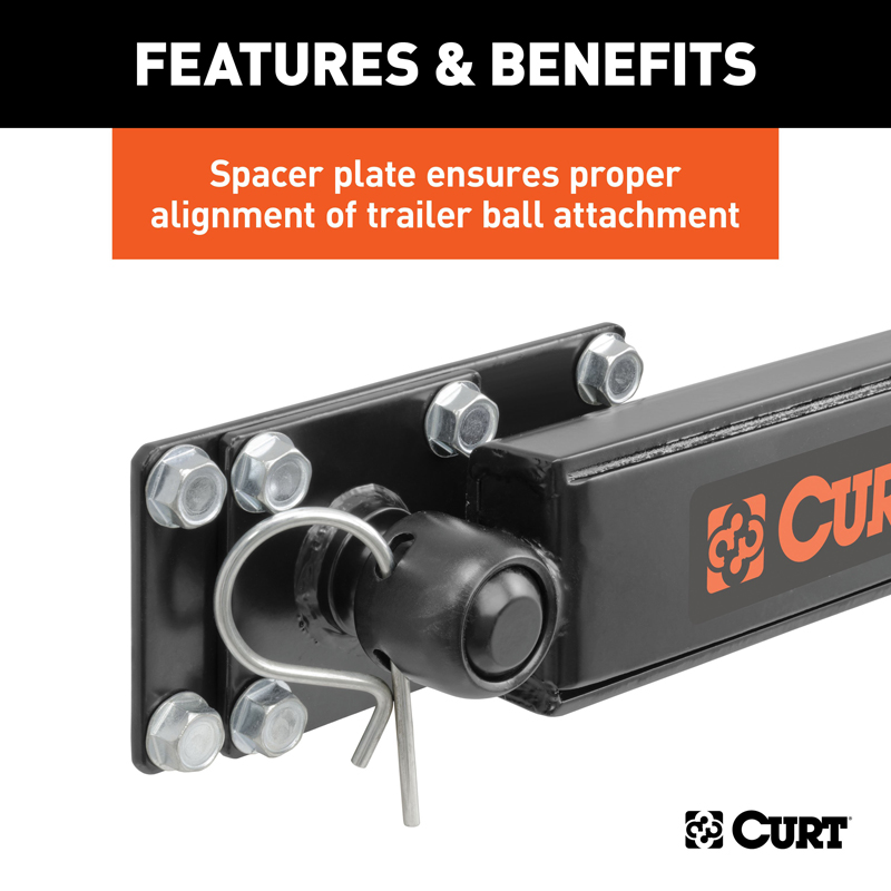 CURT | Round Bar Weight Distribution Hitch with Lubrication, Sway Control (10-14K)