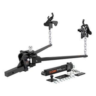 CURT | Short Trunnion Bar Weight Distribution Hitch with Sway Control (10-15K, 28-3/8")