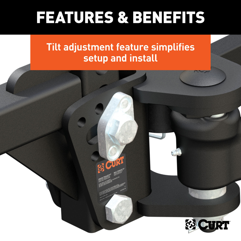 CURT | TruTrack 4P Weight Distribution Hitch with 4x Sway Control, 5-8K