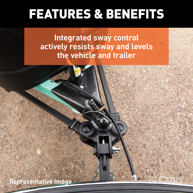 CURT | TruTrack 4P Weight Distribution Hitch with 4x Sway Control, 8-10K