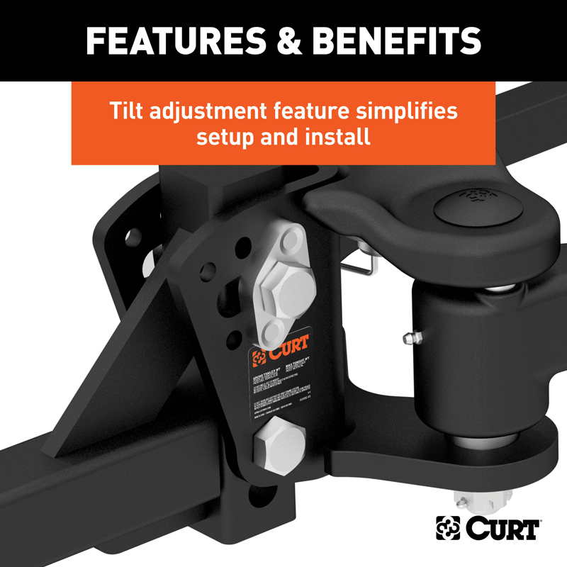 CURT | TruTrack 4P Weight Distribution Hitch with 4x Sway Control, 8-10K