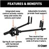 CURT | TruTrack 4P Weight Distribution Hitch with 4x Sway Control, 10-15K