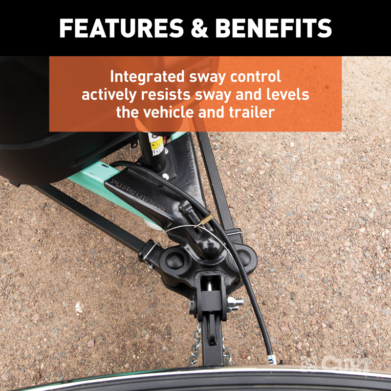 CURT | TruTrack 4P Weight Distribution Hitch with 4x Sway Control, 10-15K