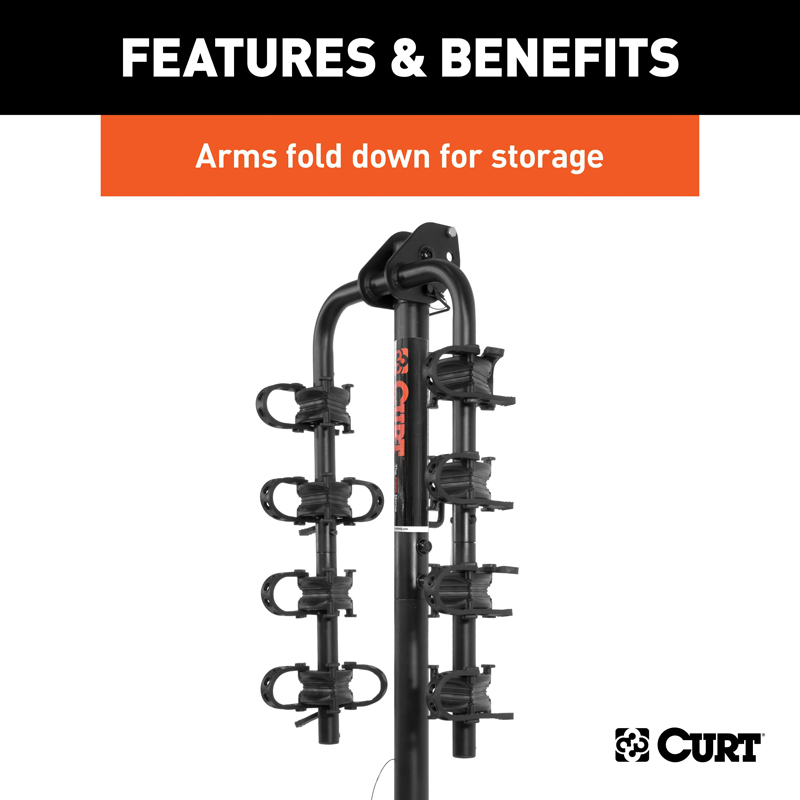 CURT | Extendable Hitch-Mounted Bike Rack (2 or 4 Bikes, 1-1/4" or 2" Shank)