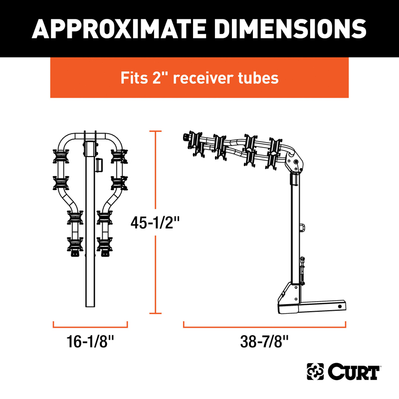 CURT | Premium Hitch-Mounted Bike Rack (4 Bikes, 2" Shank)