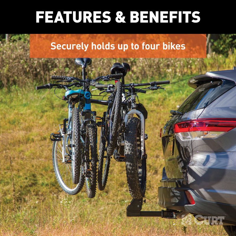 CURT | Premium Hitch-Mounted Bike Rack (4 Bikes, 2" Shank)