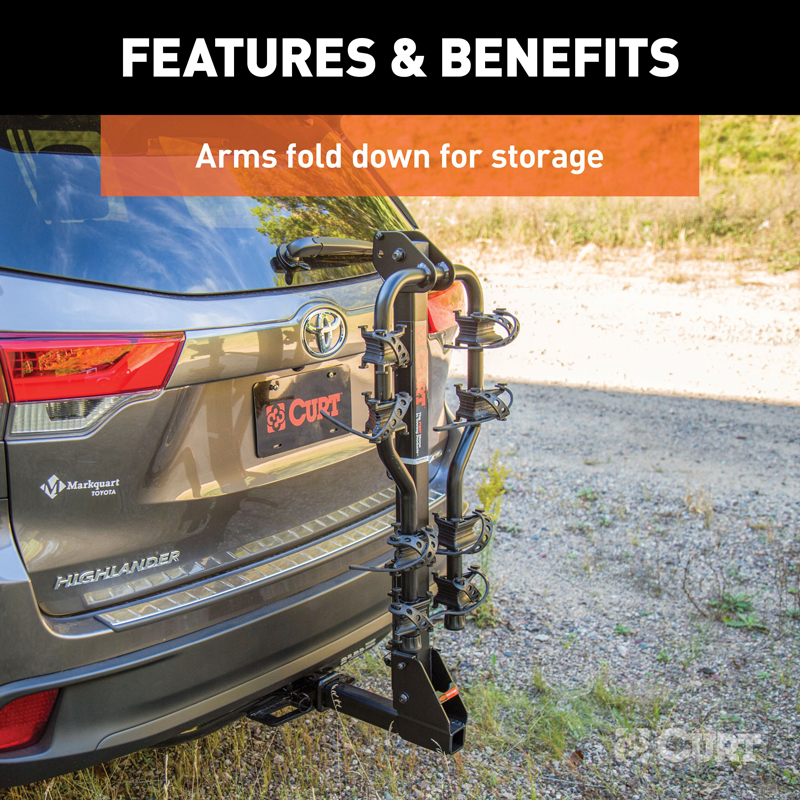 CURT | Premium Hitch-Mounted Bike Rack (4 Bikes, 2" Shank)