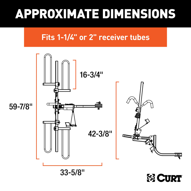 CURT | Tray-Style Hitch-Mounted Bike Rack (2 Bikes, 1-1/4" or 2" Shank)