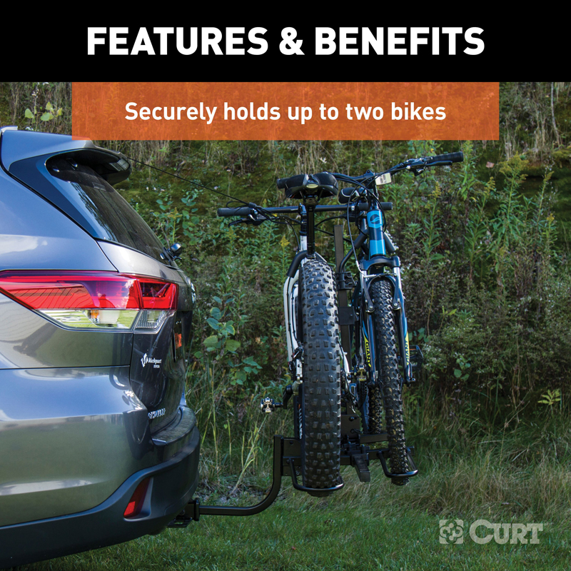 CURT | Tray-Style Hitch-Mounted Bike Rack (2 Bikes, 1-1/4" or 2" Shank)