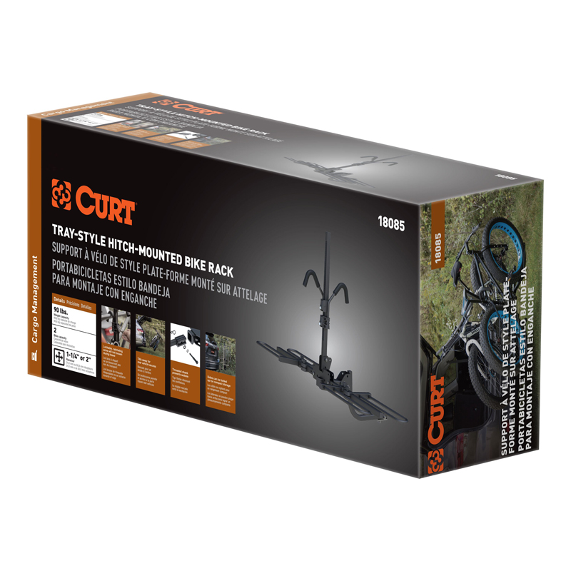 CURT | Tray-Style Hitch-Mounted Bike Rack (2 Bikes, 1-1/4" or 2" Shank)
