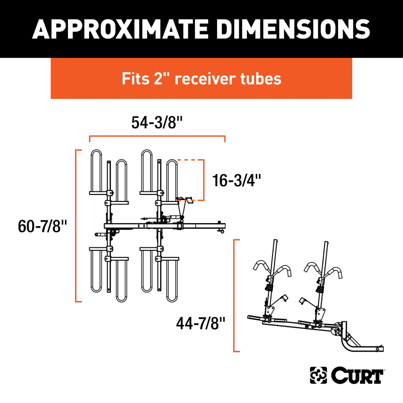 CURT | Tray-Style Hitch-Mounted Bike Rack (4 Bikes, 2" Shank)