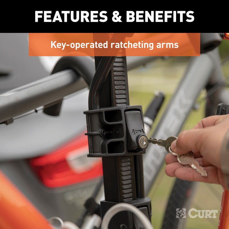 CURT | Tray-Style Hitch-Mounted Bike Rack (4 Bikes, 2" Shank)